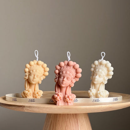 Handmade Soy Wax Lady Bust Candle | Home Decor