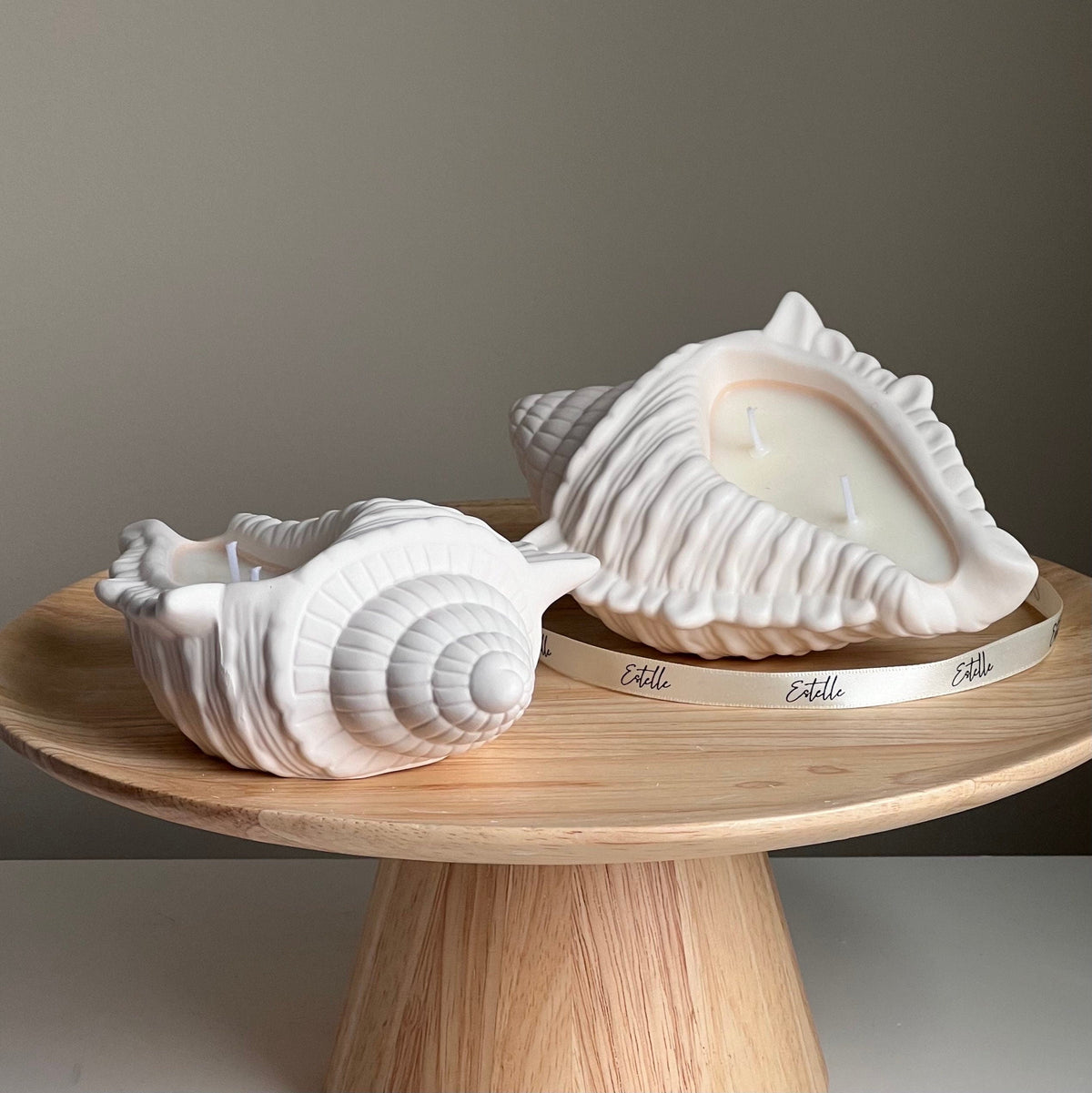 Conch Shell Soy Wax Candle | Jesmonite Container, Handmade