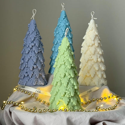 Large Christmas Tree Candle: Hand Poured Soy Wax Festive Decor