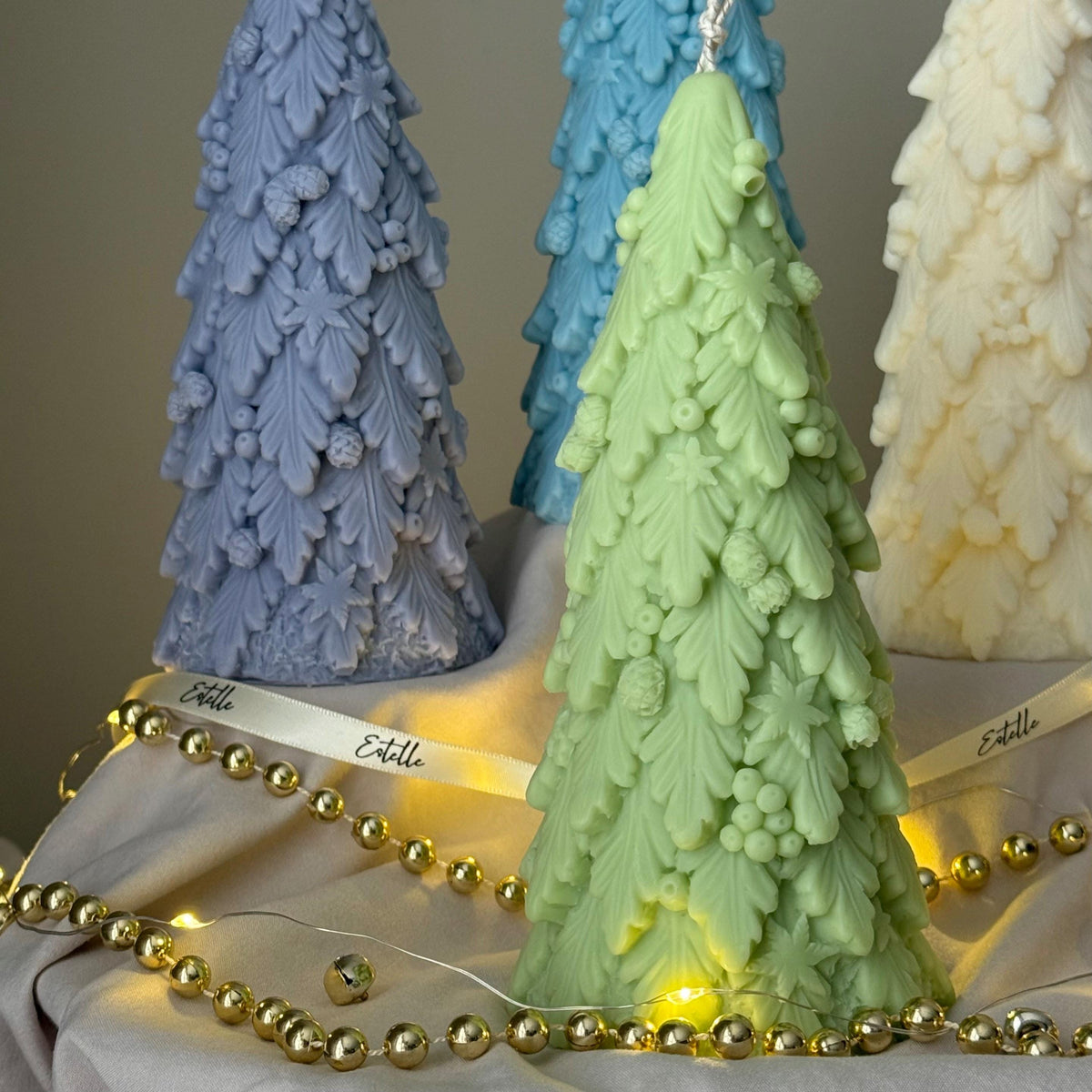 Large Christmas Tree Candle: Hand Poured Soy Wax Festive Decor