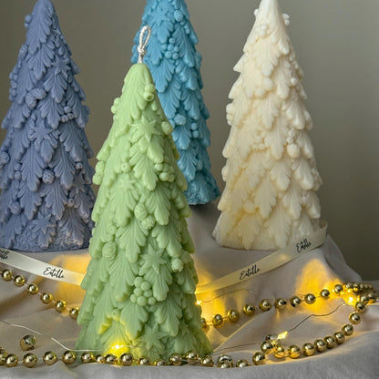 Large Christmas Tree Candle: Hand Poured Soy Wax Festive Decor