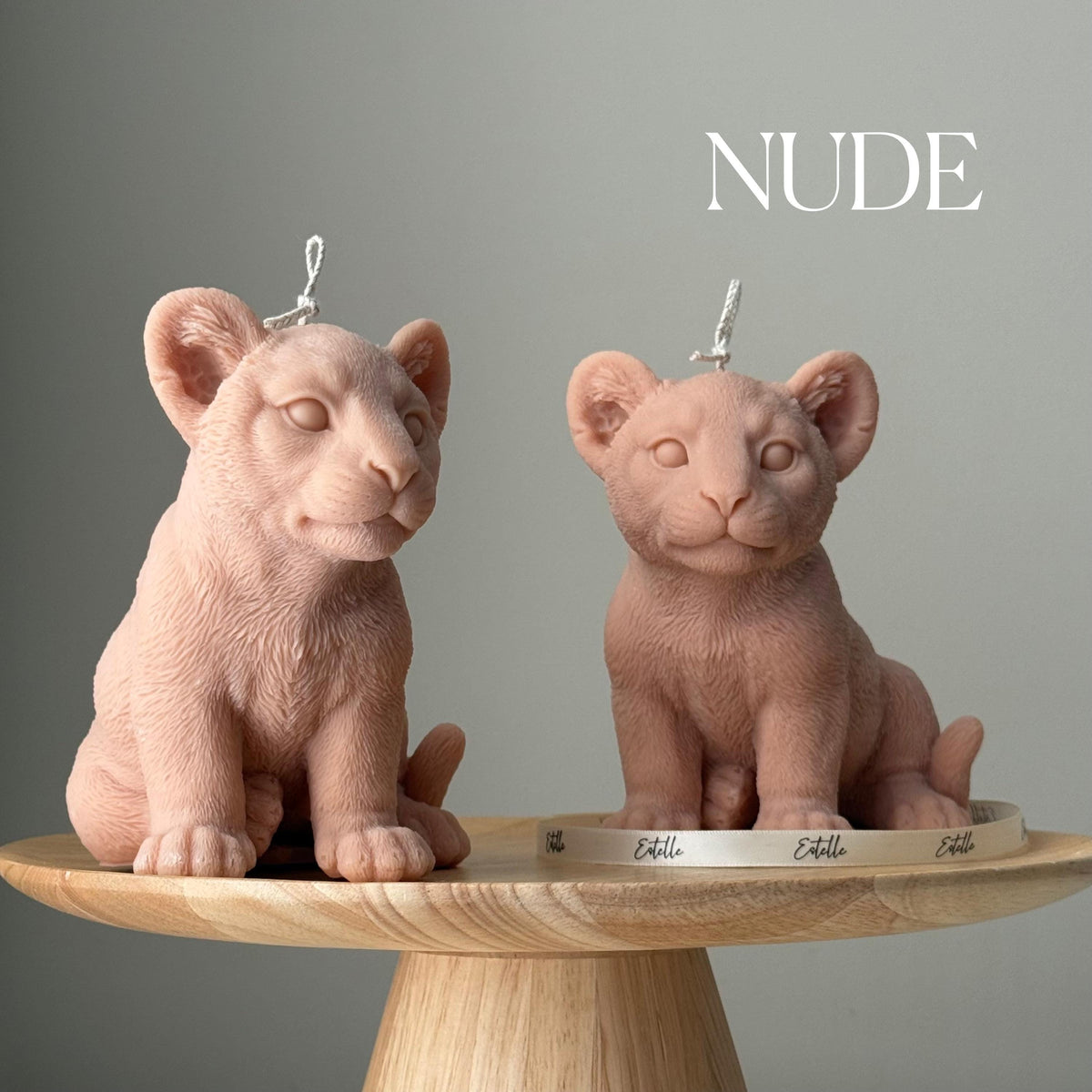 Bougie Lion Faite à la Main : Bougie Animale Sculpturale en Cire de Soja