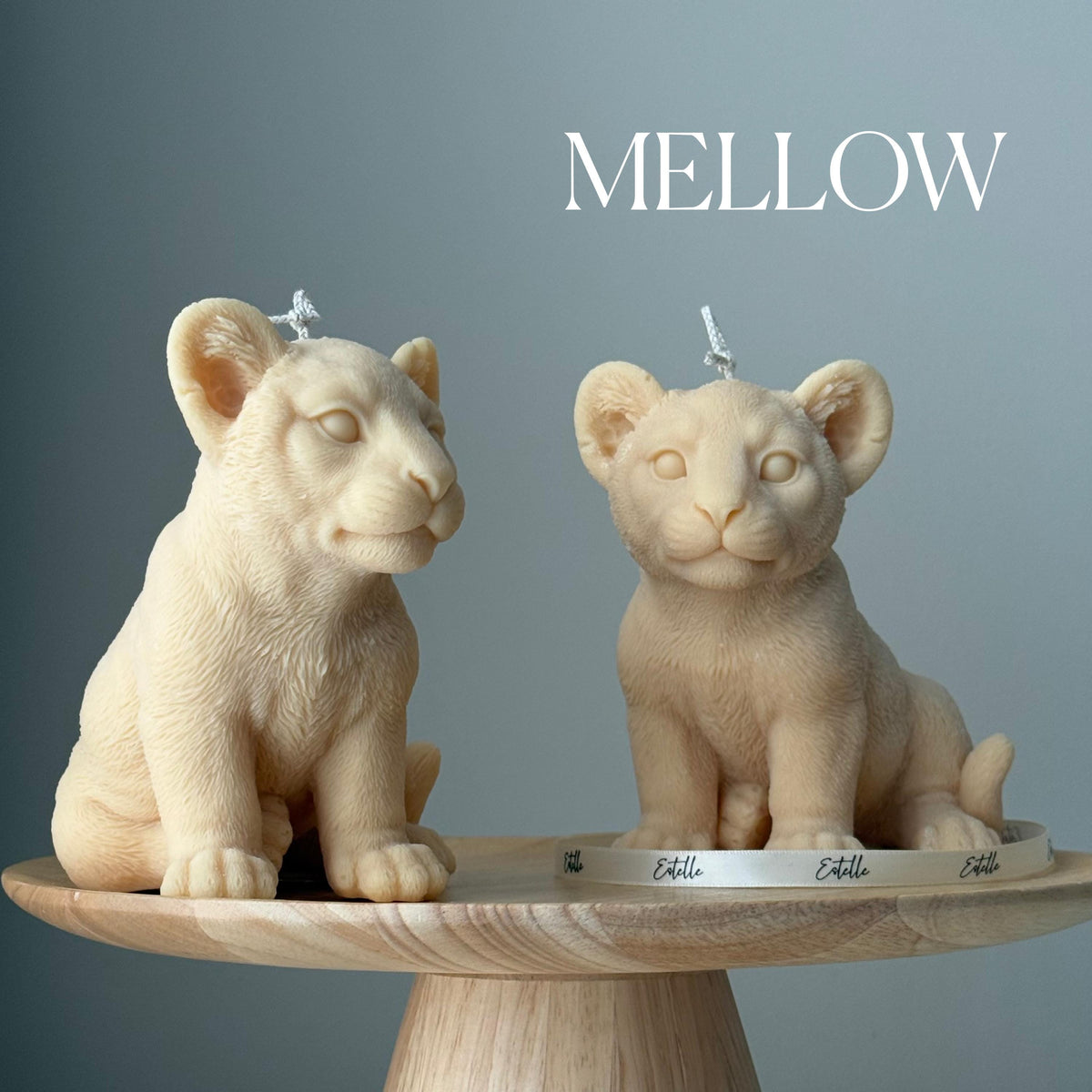 Bougie Lion Faite à la Main : Bougie Animale Sculpturale en Cire de Soja
