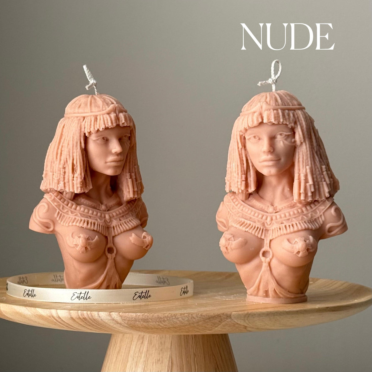 Handmade Cleopatra Soy Candle: Sculptural Bust Art