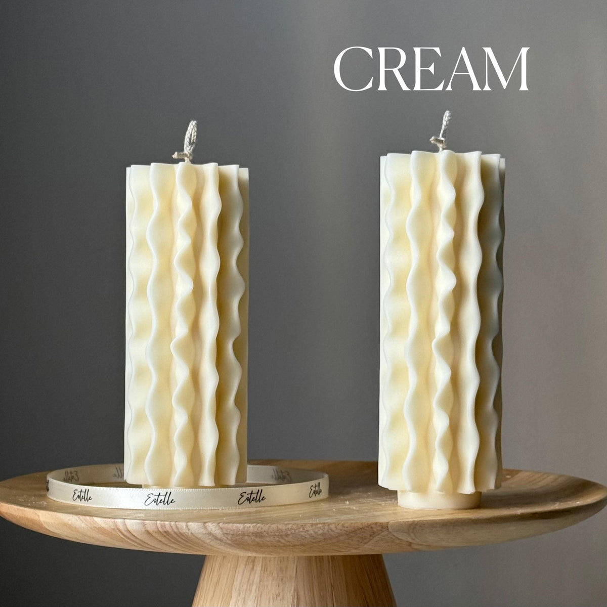 Geometric Soy Pillar Candle: Sculptural Home Decor
