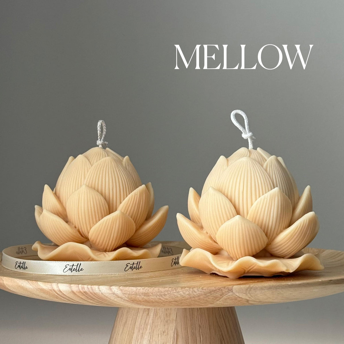 Handmade Soy Lotus Candle: Sculptural Home Decor Gift