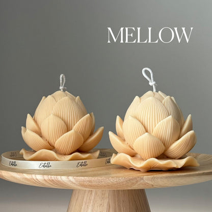 Handmade Soy Lotus Candle: Sculptural Home Decor Gift