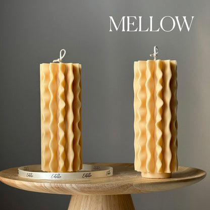 Geometric Soy Pillar Candle: Sculptural Home Decor