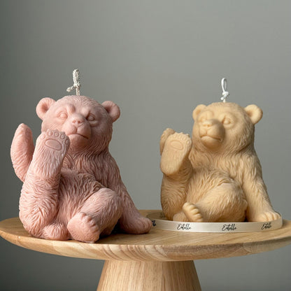 Handmade Soy Wax Bear Candle: Sculptural Animal Gift