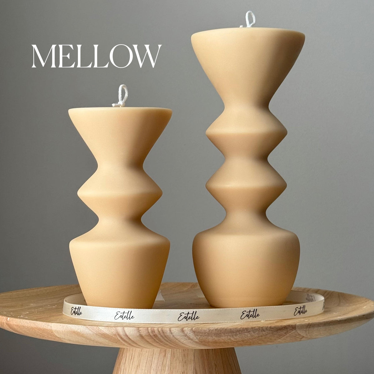 Hand Poured Soy Wax Candle Duo: Geometric Vase Pillar Candles