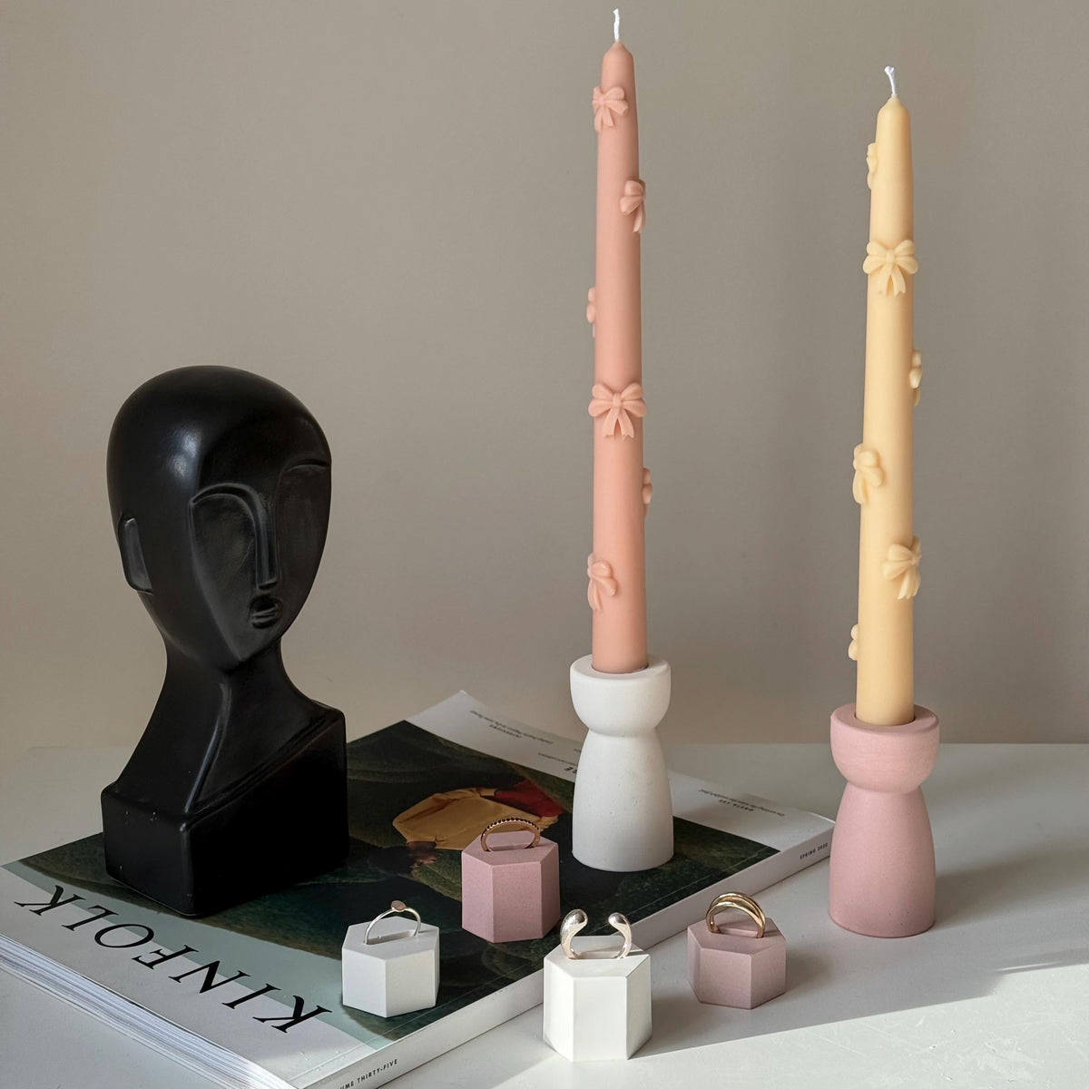 Support de bague minimaliste en Jesmonite : Décoration scandinave