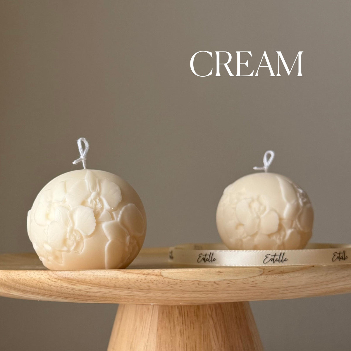 Orchid Soy Candle Ball | Handmade Floral Home Decor