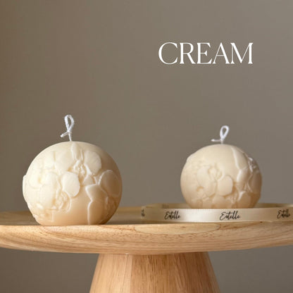 Orchid Soy Candle Ball | Handmade Floral Home Decor