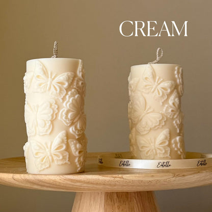 Butterfly Pillar Candle: Shaped Soy Wax Candle, Home Decor