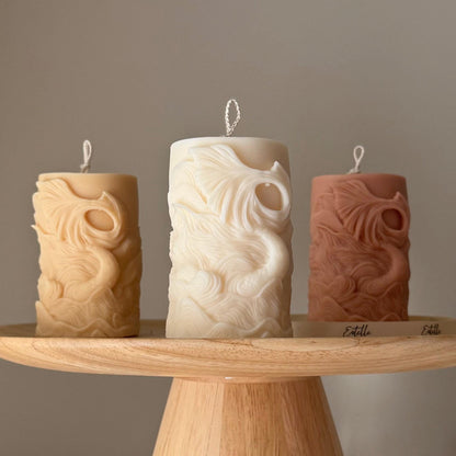 Fishtail Soy Pillar Candle: Handmade Home Decor