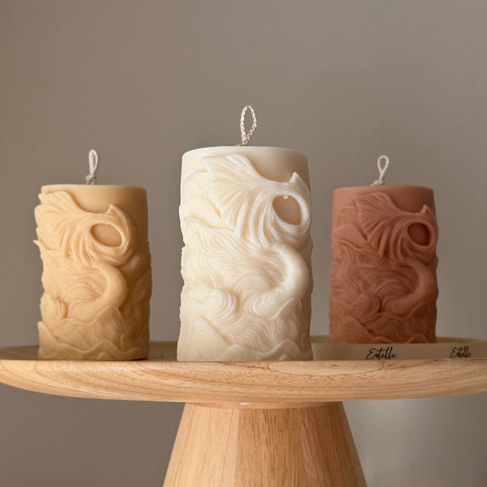 Fishtail Soy Pillar Candle: Handmade Home Decor