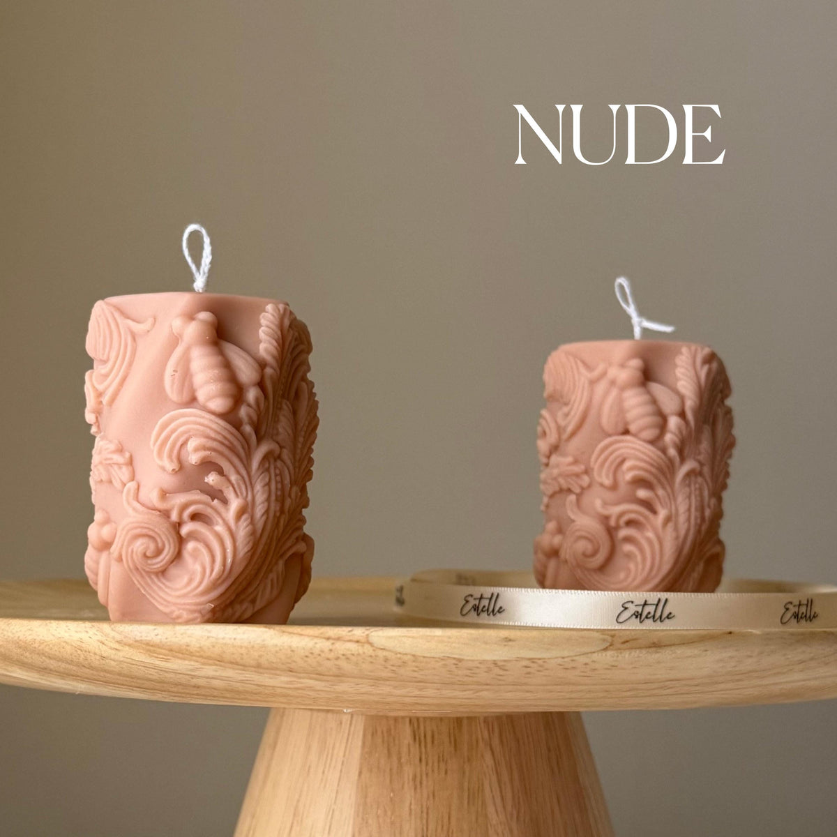 Bougie pilier en cire d'abeille de soja : Cadeau de décoration d'intérieur fait main