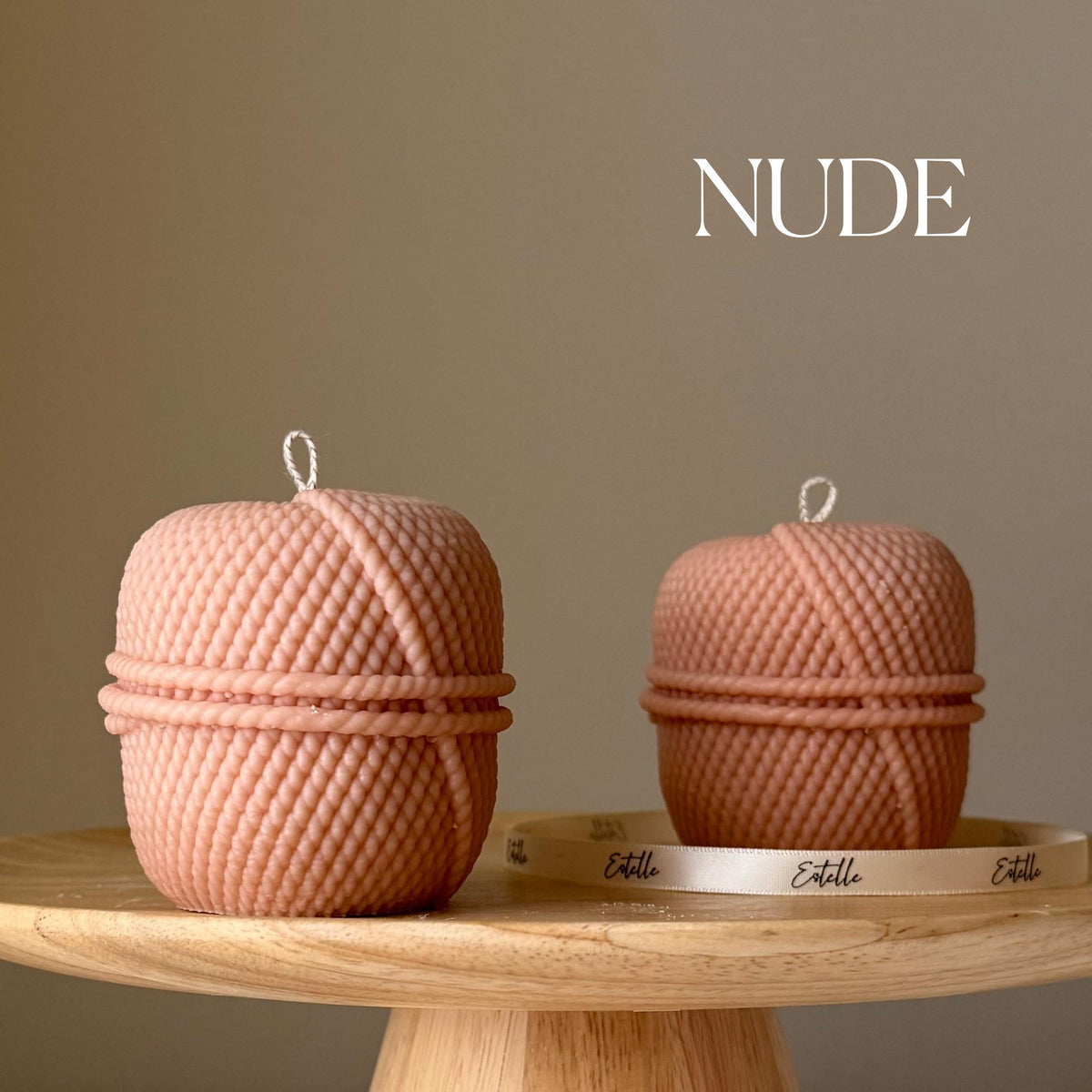 Knitting Wool Soy Candle: Handmade Pillar Candle, Home Decor