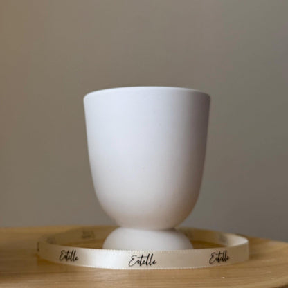Bougie parfumée en jesmonite (vase/pot) : bougie en contenant faite à la main