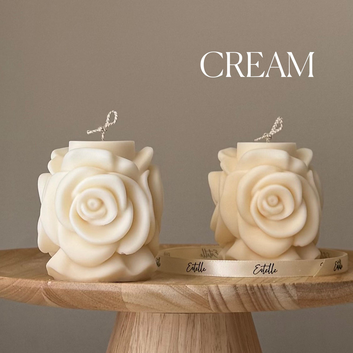Bougie Fleur de Rose Faite à la Main : Bougie Pilier Végétalienne en Soja