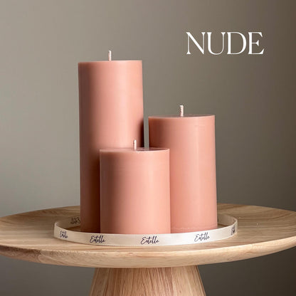 Soy Blend Pillar Candle Set: Minimalist Table Decor