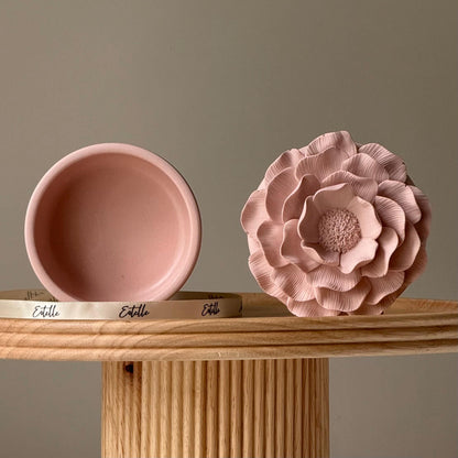 Jesmonite Flower Jar: Scandi Home Decor, Jewelry Storage Dish