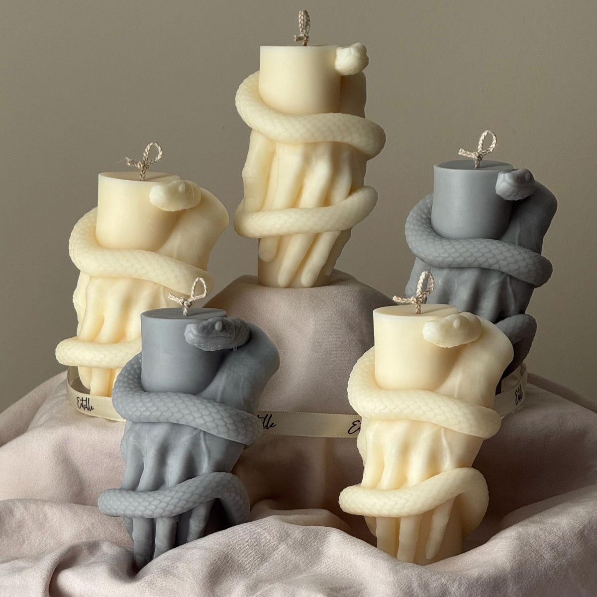 Snake Pillar Candle: Serpent Design Candle, Mystical Decor, Gothic Home Accent