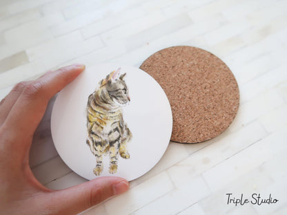 Gray Tabby Cat Coaster