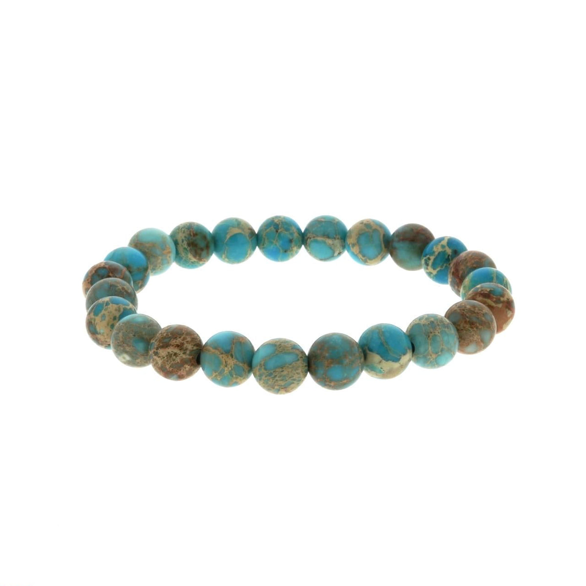 Blue Impression Jasper Round Bracelet - 8mm (Enhanced)