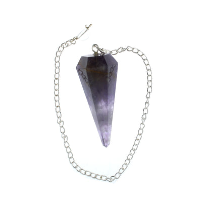 Amethyst Pendulum 6 Facet & Bead - 3 Pack