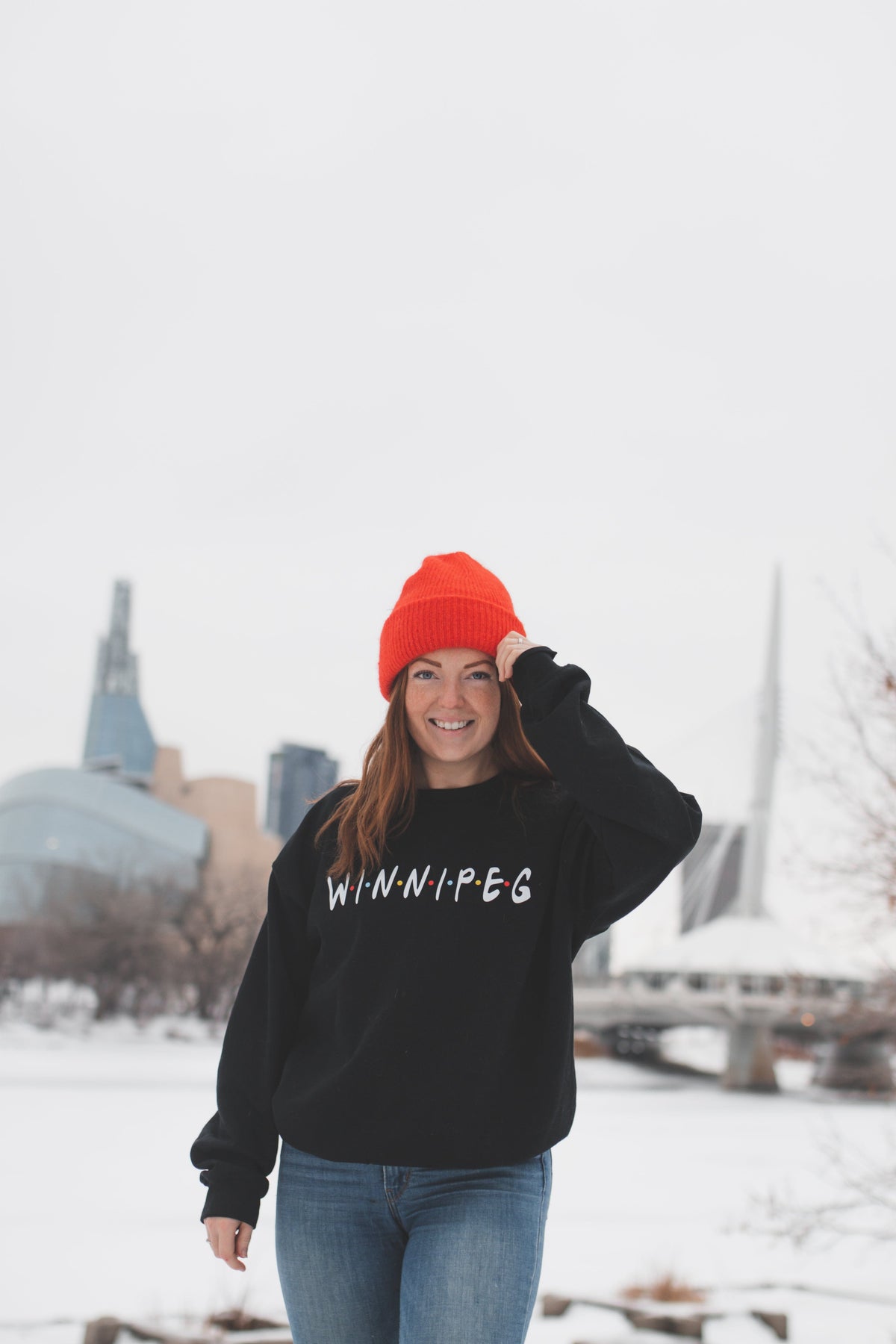 Molleton ras du cou noir Winnipeg Friends