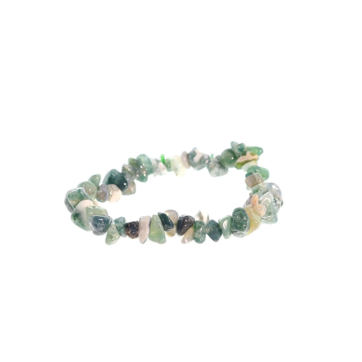 Agate Green Moss Chip Bracelet
