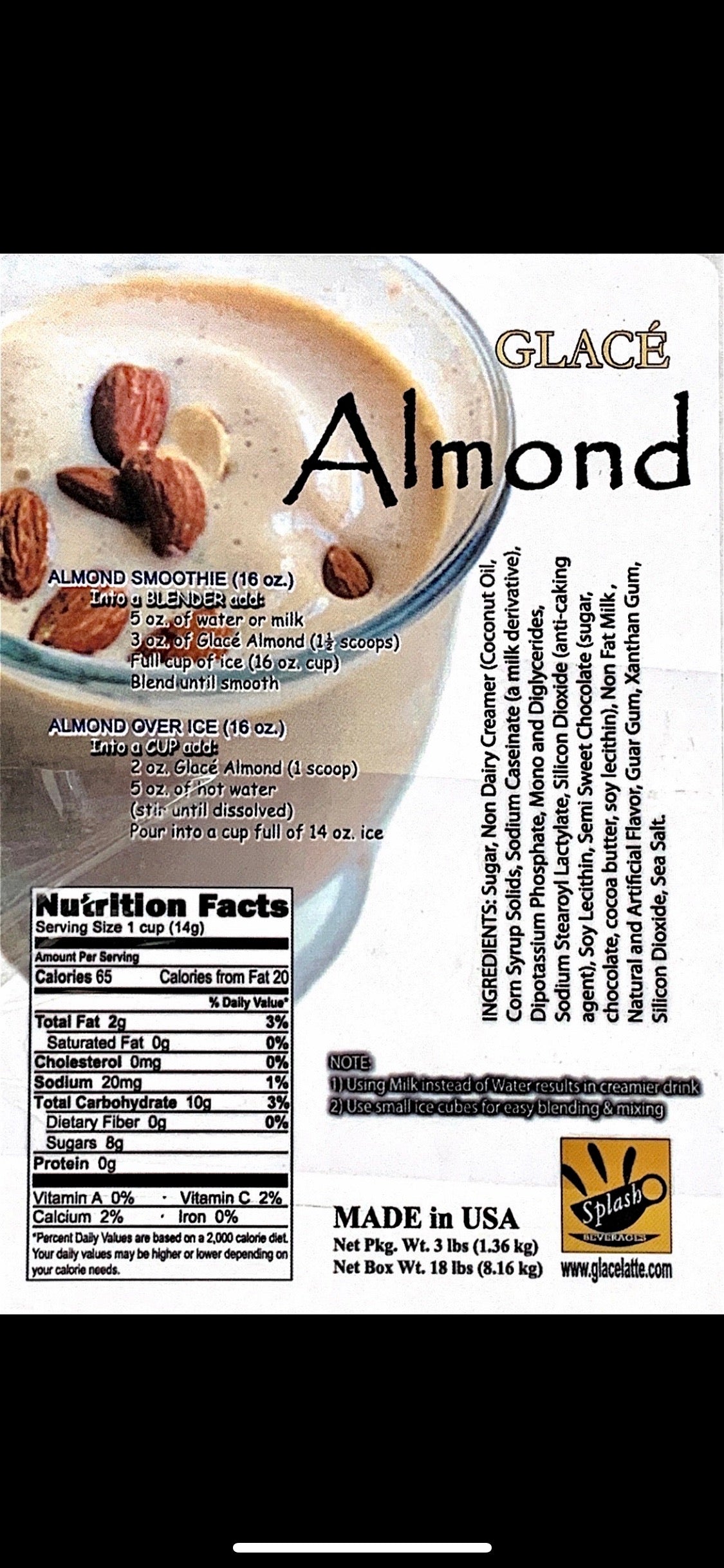 Almond 4 in 1 Bubble Tea / Latte and Frappe Mix  - Multi-Use Powdered Beverage Mix - Ships Free Within Canada on Orders Above CAD $199
