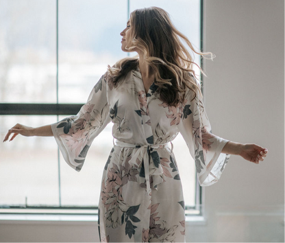 Peignoir long kimono Bloom