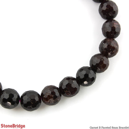 Garnet B Faceted Round Bracelet - 8mm