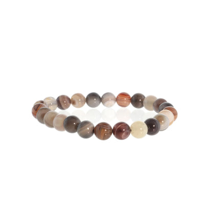Agate Botswana Round Bracelet - 8mm