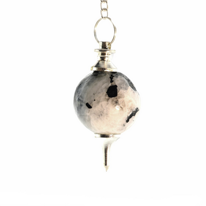 Rainbow Moonstone Ball and Point Pendulum - 3 Pack