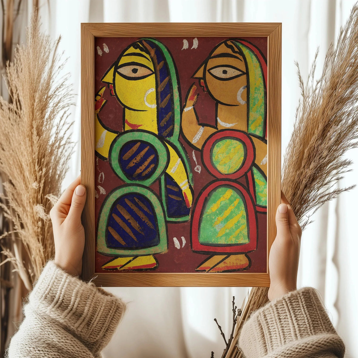 Jamini Roy - Untitled | Famous Bengali (West Bengal, India) Art (available handframed or unframed)