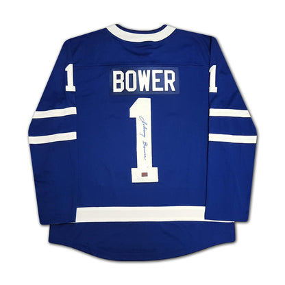 Johnny Bower Autographed Toronto Maple Leafs Blue Jersey