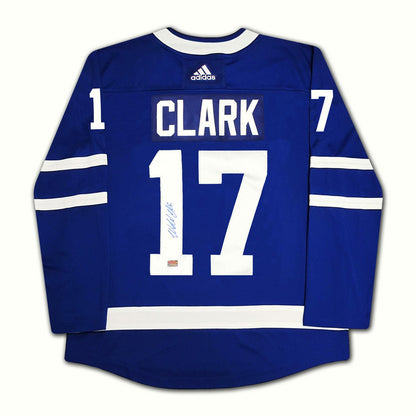 Wendel Clark Signed Adidas Toronto Maple Leafs Blue Jersey