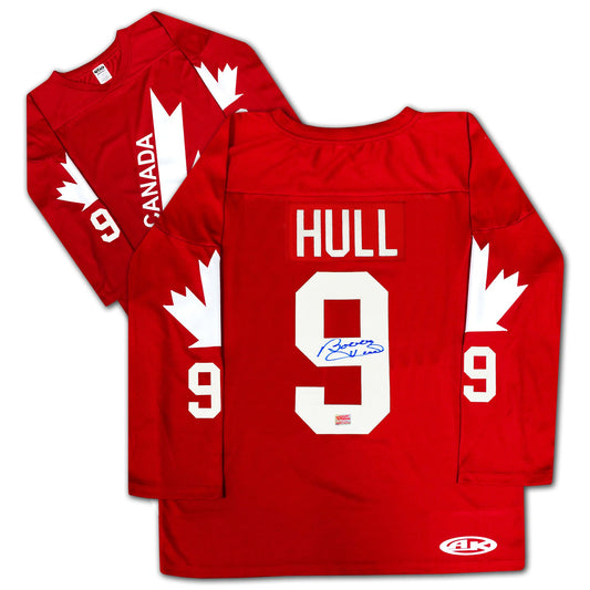 MAILLOT ROUGE DE TEAM CANADA AUTOGRAPHIÉ PAR BOBBY HULL