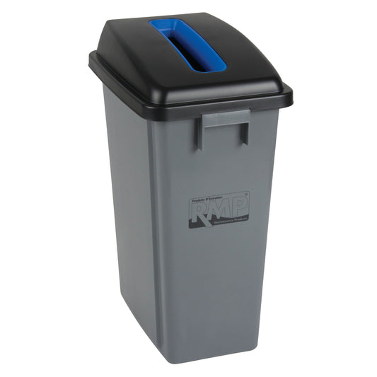 Poubelle de recyclage et à déchets avec couvercle de tri, plastique, 60 litres