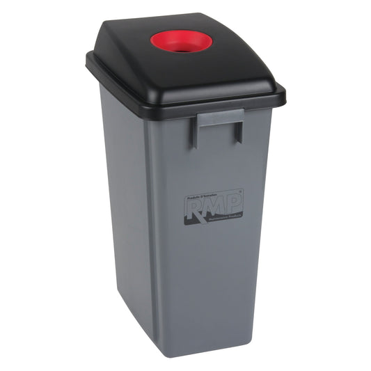 Poubelle de recyclage et à déchets avec couvercle de tri, plastique, 60 litres