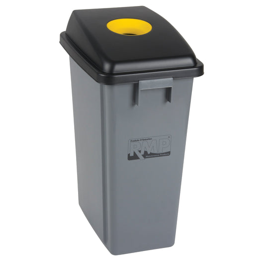 Poubelle de recyclage et à déchets avec couvercle de tri, plastique, 60 litres