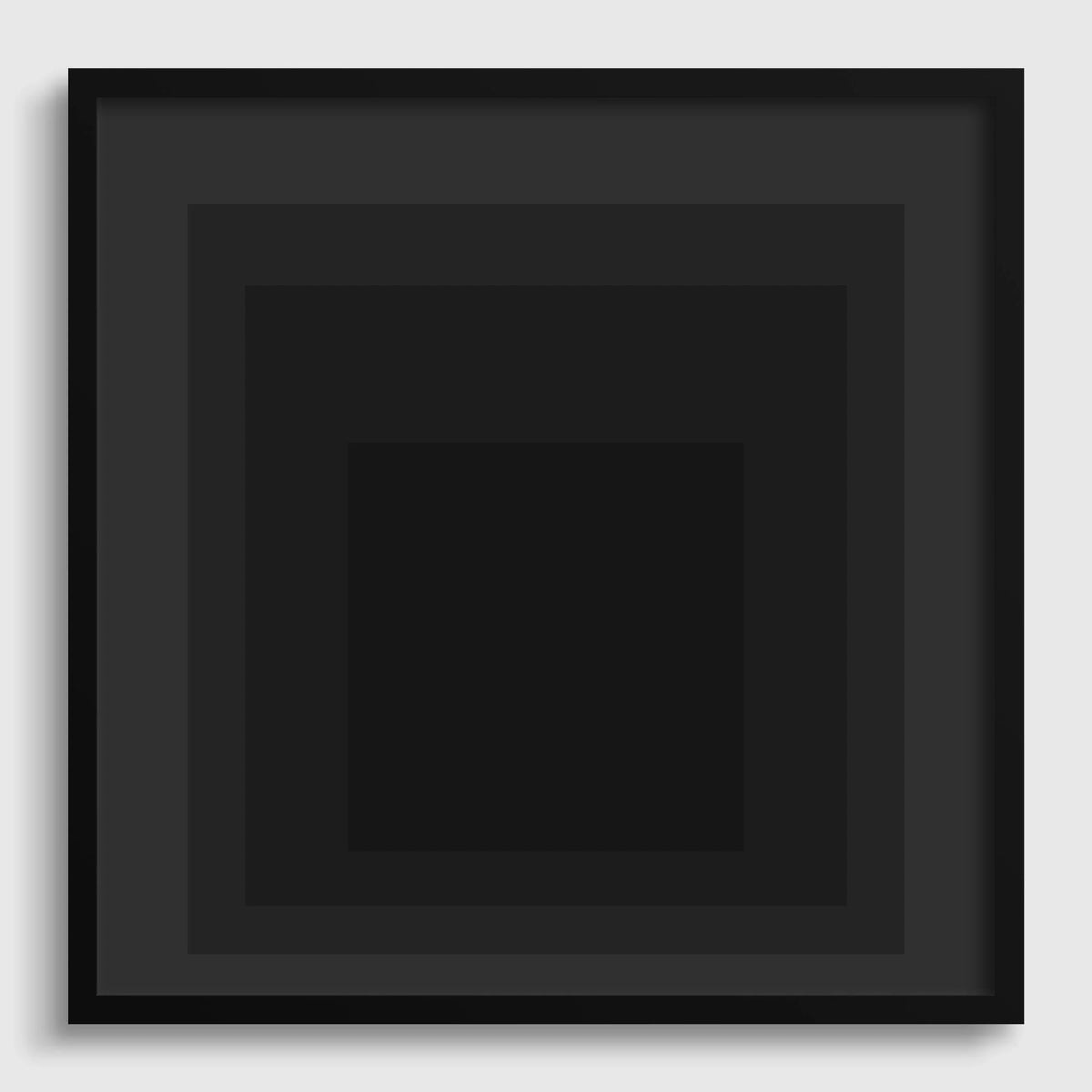 Estampe Giclée « Angel » inspirée de Josef Albers : Art moderne du milieu du siècle, Hommage noir au Carré