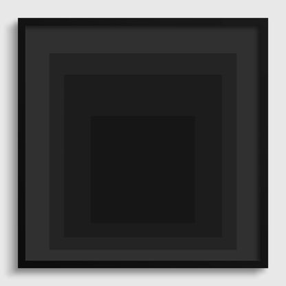 Estampe Giclée « Angel » inspirée de Josef Albers : Art moderne du milieu du siècle, Hommage noir au Carré