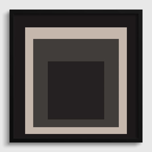 Inspiré de Josef Albers - Élégance - Estampe Giclée Hommage au Carré : Art Moderne du Milieu du Siècle