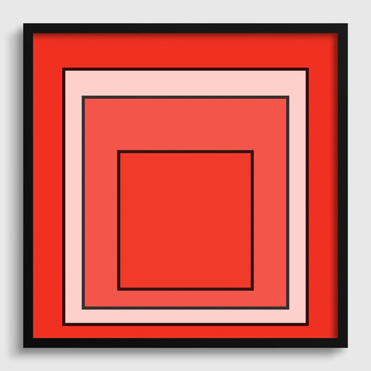 Josef Albers Inspired ‚ Metro‚Äô Homage to the Square Giclee Print: Mid-Century Modern Orange Art (1x1)