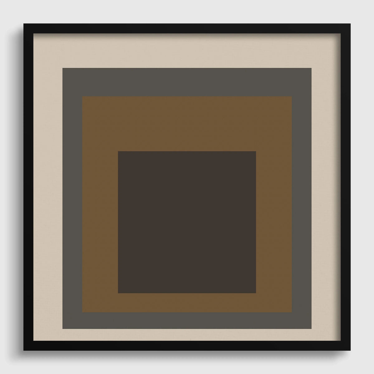 Impression d'art « Sienne » inspirée de Josef Albers : Hommage mid-century moderne au carré (1x1)