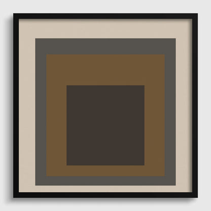 Impression d'art « Sienne » inspirée de Josef Albers : Hommage mid-century moderne au carré (1x1)